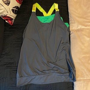 NWOT Danskin now green & gray tank